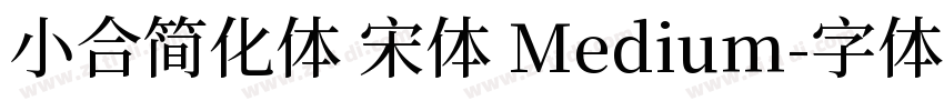 小合简化体 宋体 Medium字体转换